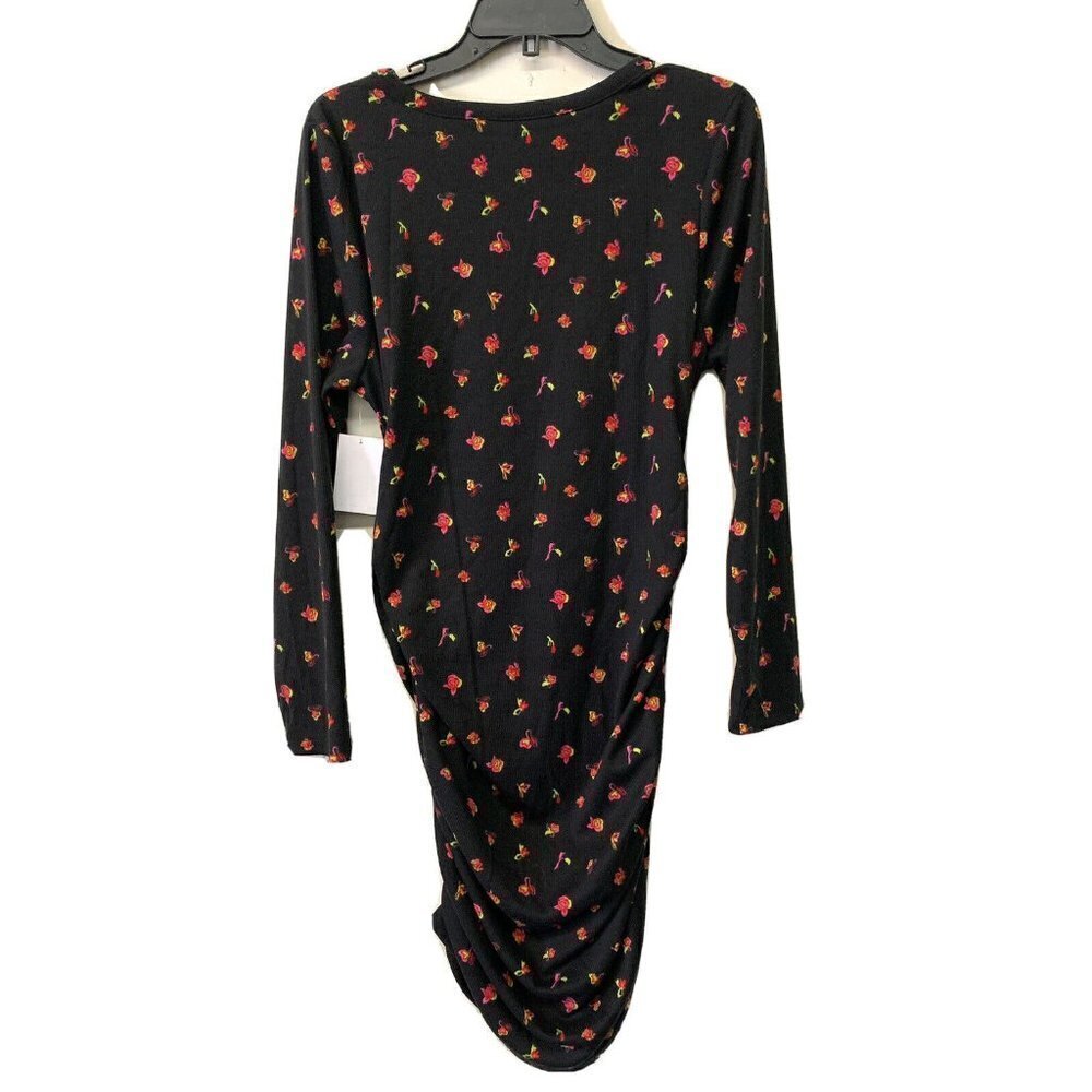 ABOUND Womens Multicolor Floral Print Long Sleeve Ruched Sheath Dress Size XL - Picture 4 of 6